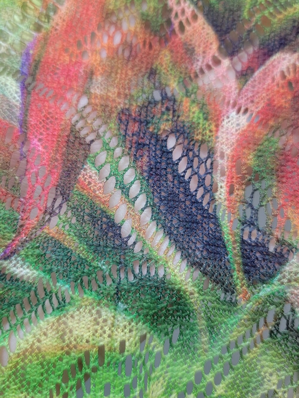 Chico's 2 Pieces Top Blouse Blue Orange Green Chiffon Sumer Abstract Multicolor - Picture 9 of 16